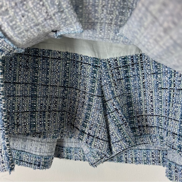 Maje 2 Piece Matching Tweed Short Sleeve Blazer Skort Pleaded Skirt Set Size 38 - Picture 13 of 16